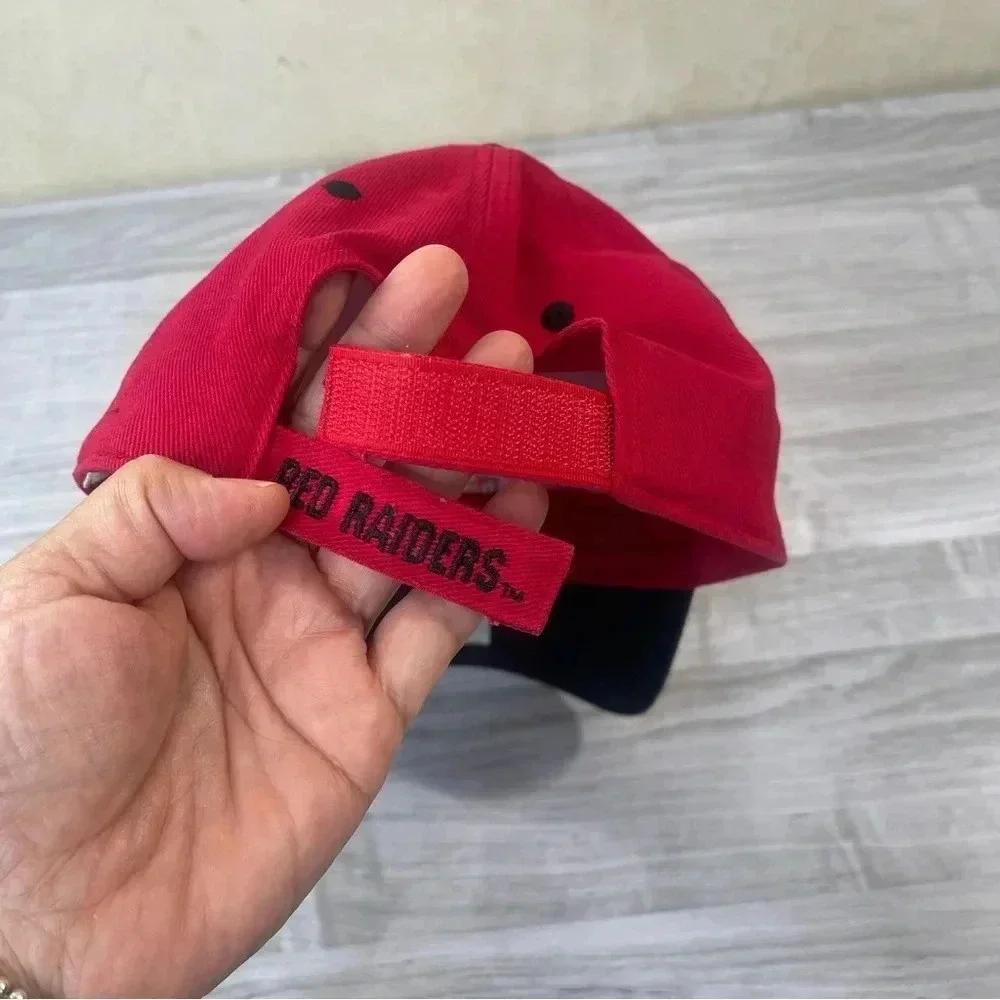 Texas Tech Red Raiders Football Hook and Loop Adjustable Cap Hat Red Black